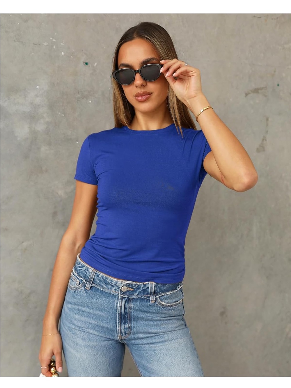 Classic Women's Crewneck Tee in Royal Blue - Stylish Everyday Top